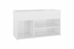 Skobenk Høyglans Hvit 80x30x45 Cm Sponplater