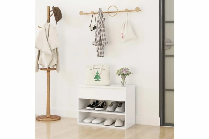 Skobenk Hvit 60x30x45 Cm Sponplater - Bilde 8