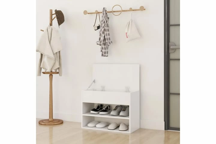 Skobenk Hvit 60x30x45 Cm Sponplater - Bilde 16