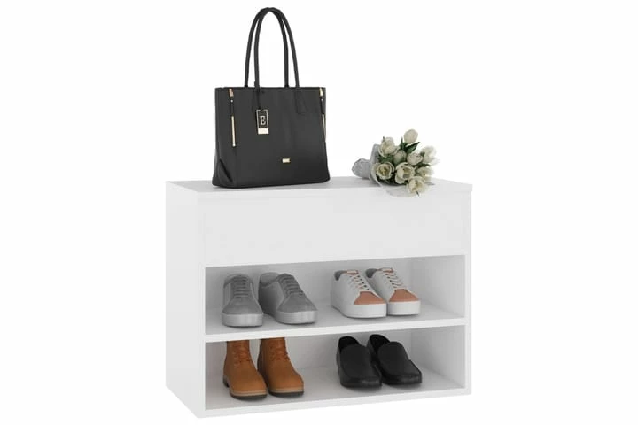 Skobenk Hvit 60x30x45 Cm Sponplater - Bilde 3