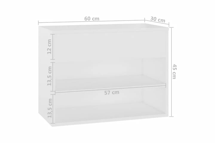 Skobenk Hvit 60x30x45 Cm Sponplater - Bilde 7