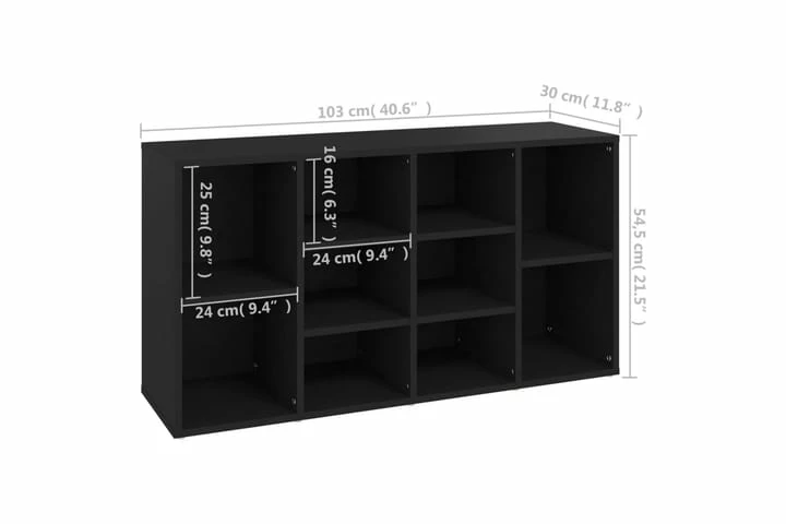 Skobenk Svart 103x30x54,5 Cm Sponplater - Bilde 5