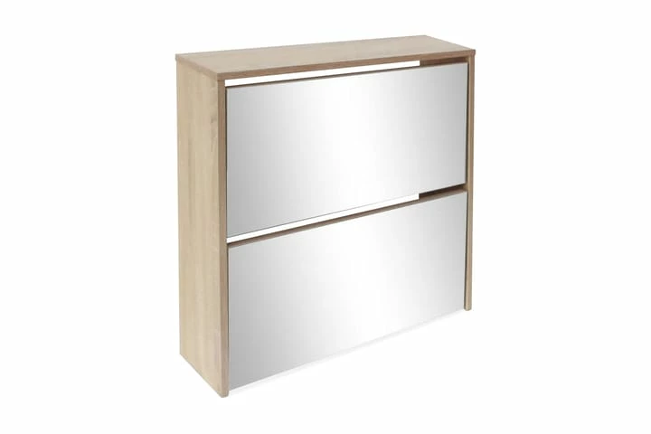 Skoskap 2 Høyder Speil Eik 63x17x67 Cm - Bilde 12