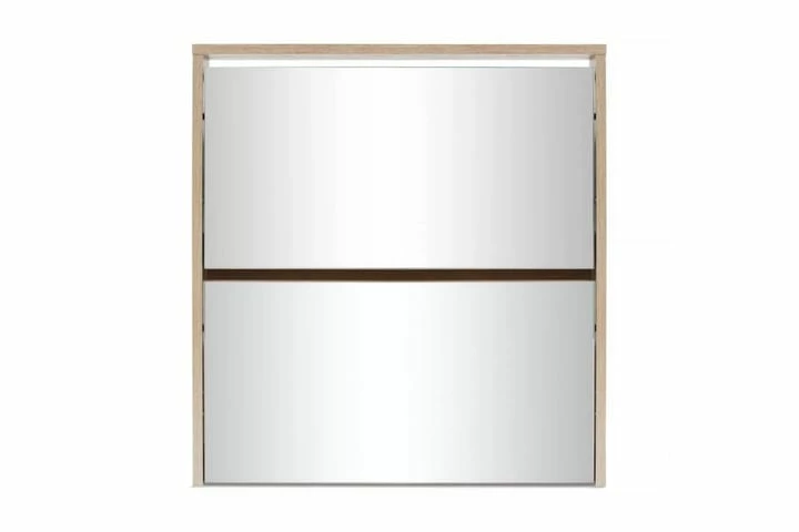 Skoskap 2 Høyder Speil Eik 63x17x67 Cm - Bilde 8