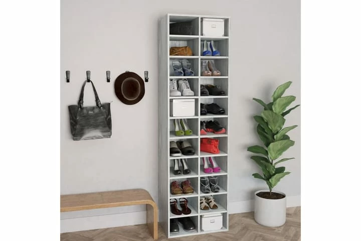 Skoskap Betonggrå 54x34x183 Cm Sponplate - Bilde 9