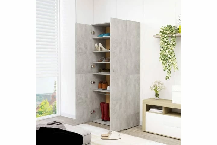 Skoskap Betonggrå 80x39x178 Cm Sponplate - Bilde 9