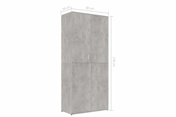 Skoskap Betonggrå 80x39x178 Cm Sponplate - Bilde 17
