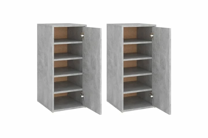 Skoskap Grå 2 Stk Betonggrå 32x35x70 Cm Sponplate - Bilde 18