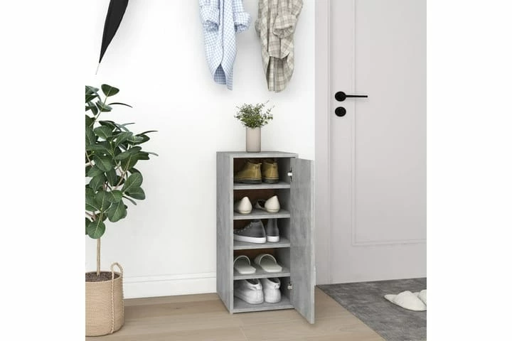 Skoskap Grå 2 Stk Betonggrå 32x35x70 Cm Sponplate - Bilde 8