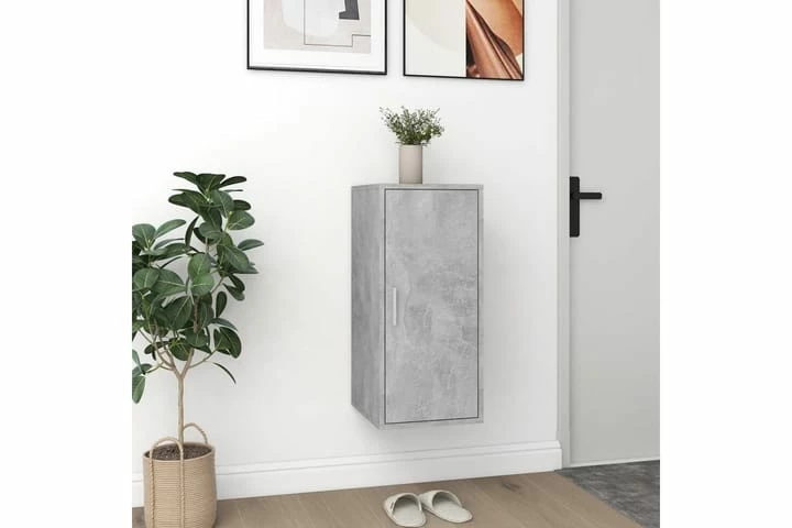 Skoskap Grå 2 Stk Betonggrå 32x35x70 Cm Sponplate - Bilde 13