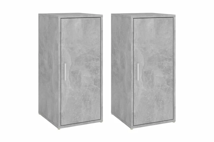 Skoskap Grå 2 Stk Betonggrå 32x35x70 Cm Sponplate - Bilde 7