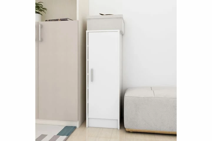 Skoskap Høyglans Hvit 32x35x92 Cm Sponplate - Bilde 2