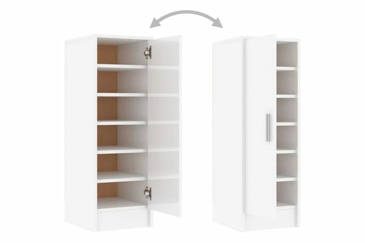 Skoskap Høyglans Hvit 32x35x92 Cm Sponplate - Bilde 15