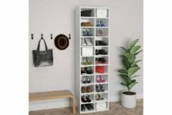 Skoskap Hvit 54x34x183 Cm Sponplate