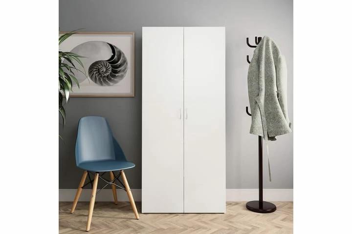 Skoskap Hvit 80x35,5x180 Cm Sponplate - Bilde 14