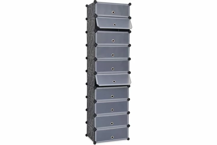 Skoskap Med Arrangør 10 Rom Svart - Bilde 2