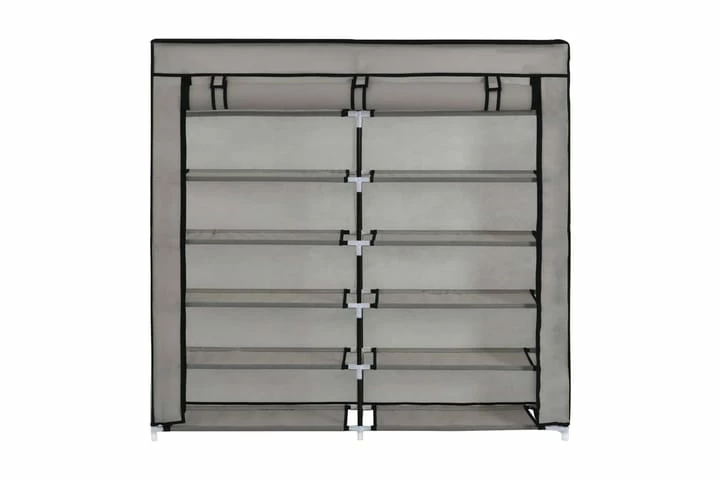 Skoskap Med Trekk Grå 115x28x110 Cm Stoff - Bilde 8