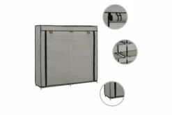 Skoskap Med Trekk Grå 115x28x110 Cm Stoff