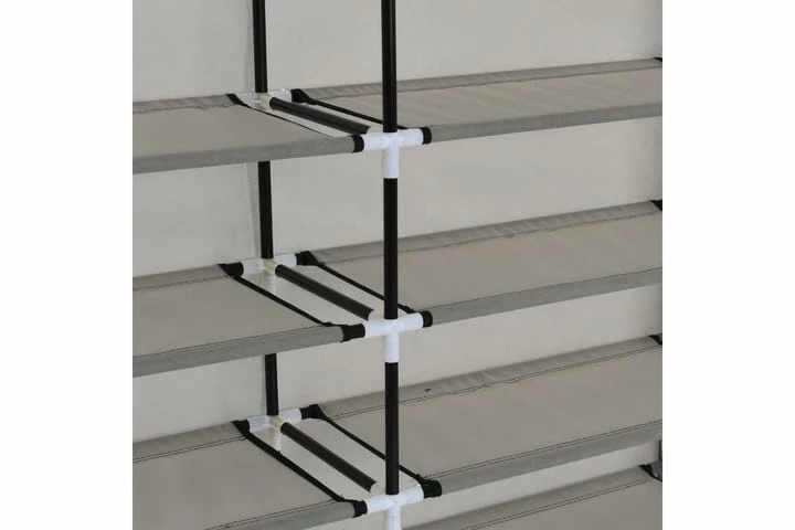 Skoskap Med Trekk Grå 115x28x110 Cm Stoff - Bilde 15