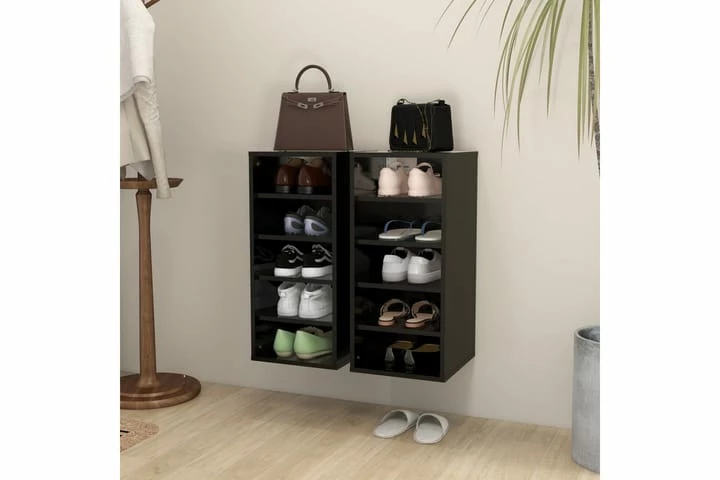 Skoskap Svart 2 Stk 31,5x35x70 Cm Sponplate - Bilde 5