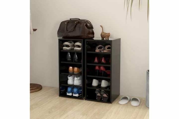 Skoskap Svart 2 Stk 31,5x35x70 Cm Sponplate - Bilde 6