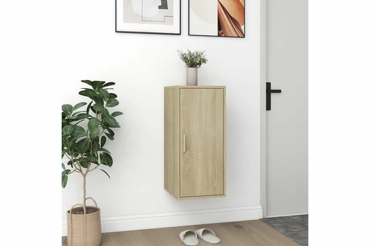 Skoskap Svart 2 Stk Sonoma Eik 32x35x70 Cm Sponplate