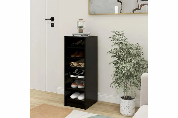 Skoskap Svart 31,5x35x90 Cm Sponplate - Bilde 4