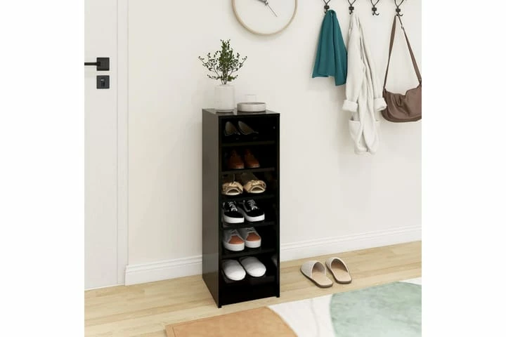 Skoskap Svart 31,5x35x90 Cm Sponplate - Bilde 2