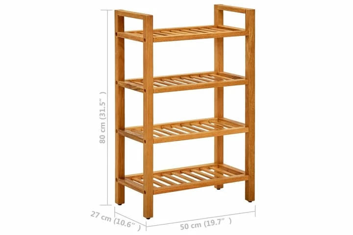 Skostativ Med 4 Hyller 50x27x80 Cm Heltre Eik - Bilde 9