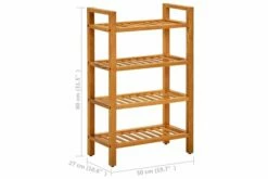 Skostativ Med 4 Hyller 50x27x80 Cm Heltre Eik