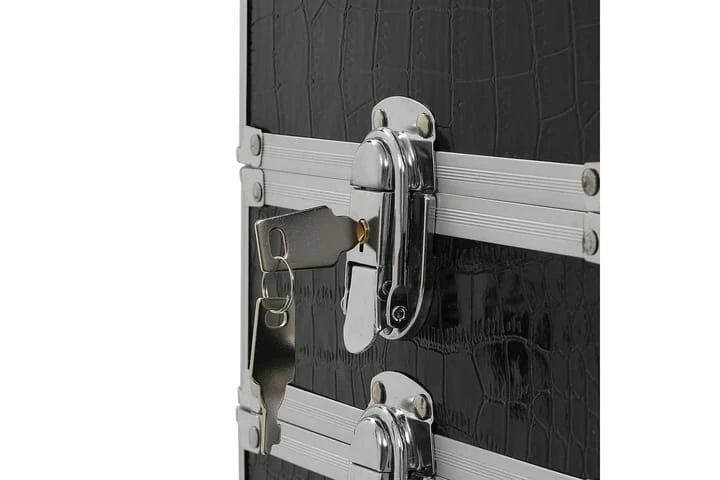 Sminketralle Aluminium Svart Med Krokodillemønster - Bilde 3