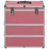 Sminkeveske 37x24x40 Cm Rosa Aluminium