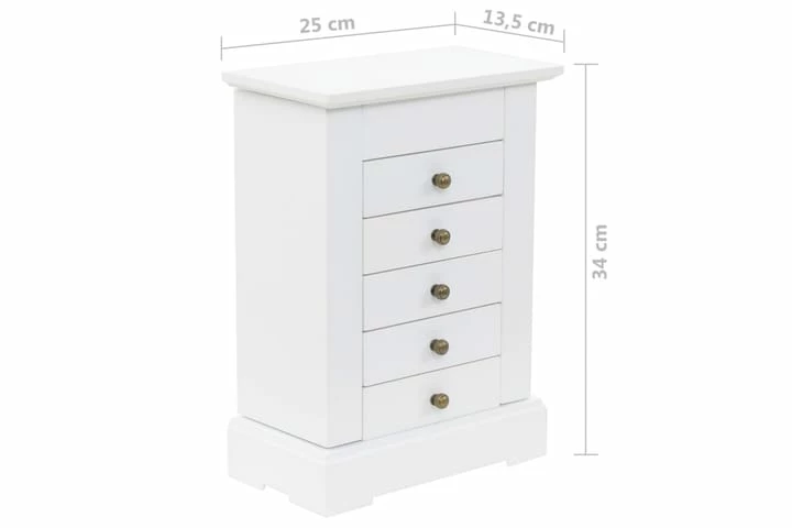 Smykkeskrin Med Speil MDF 25x13,5x34 Cm - Bilde 7