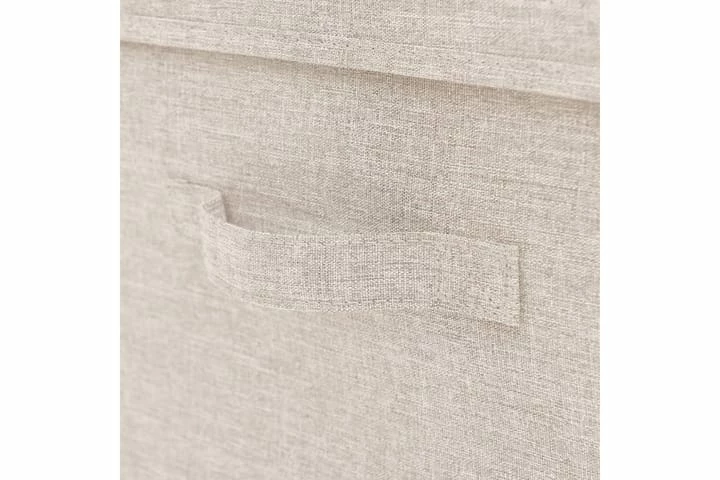 Stablebare Oppbevaringsbokser 3 Stk Stoff Kremhvit - Bilde 5