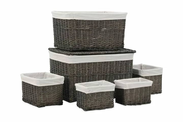 Stablebart Kurvsett 6 Stk Grå Naturlig Seljetre - Bilde 9