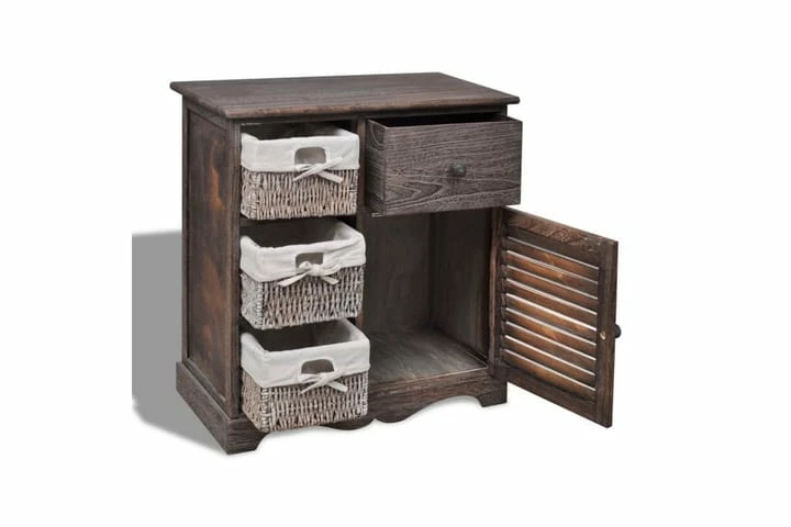 Treskap 3 Venstre Vevde Kurver Brun