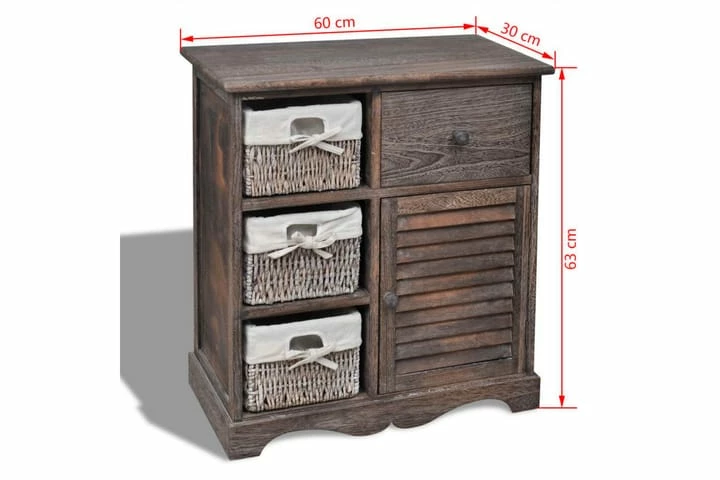 Treskap 3 Venstre Vevde Kurver Brun - Bilde 9