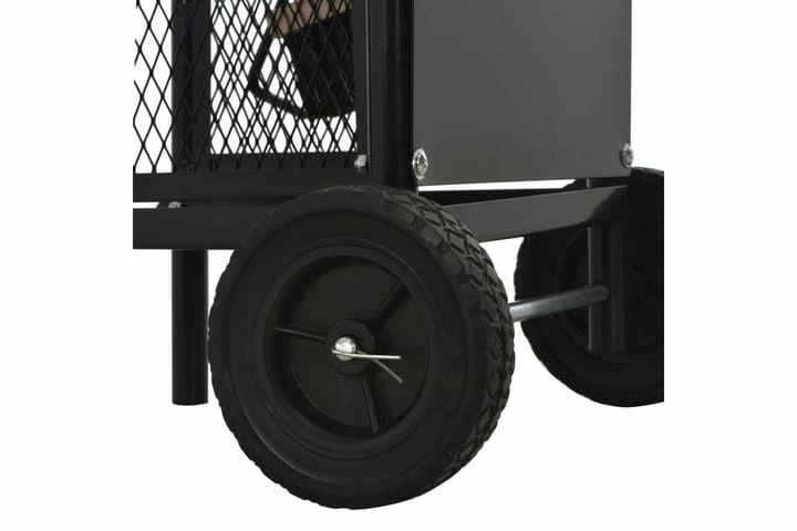 Vedtralle Svart 30x35x81 Cm Stål