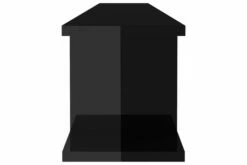 Vegghyller 2 Stk Høyglans Svart 105x18x20 Cm Sponplate