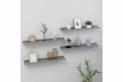 Vegghyller 4 Stk Grå 60x9x3 Cm