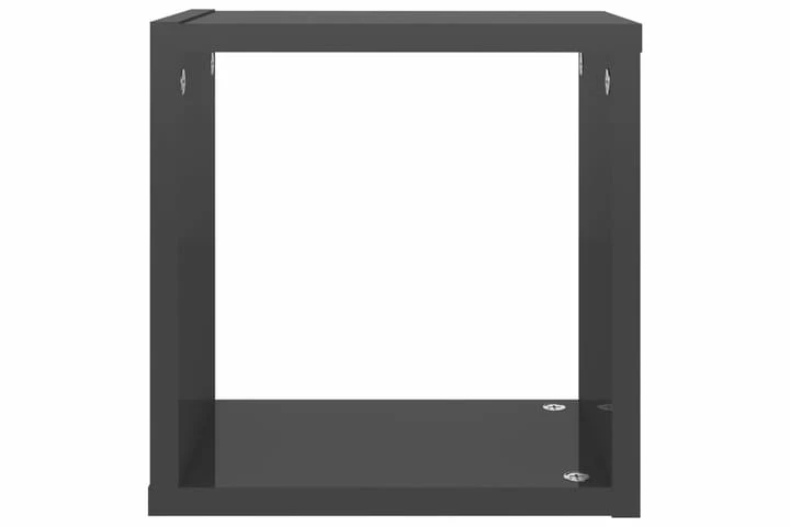 Vegghyller Kubeformet 2 Stk Høyglans Grå 26x15x26 Cm - Bilde 4