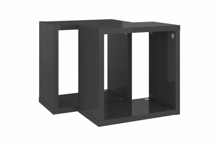 Vegghyller Kubeformet 2 Stk Høyglans Grå 26x15x26 Cm - Bilde 14