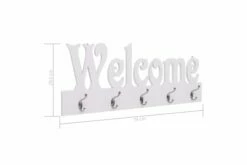 Veggmontert Garderobepanel WELCOME Hvit 74x29,5 Cm