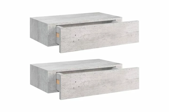 Veggmonterte Skuffehyller 2 Stk Betonggrå 40x23,5x10 Cm MDF - Bilde 13