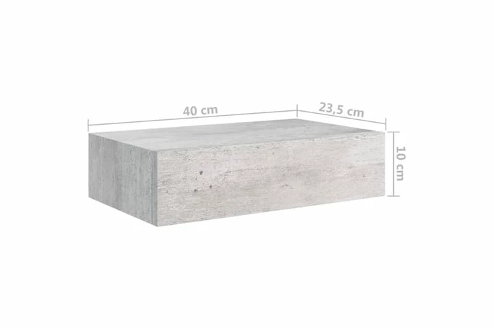 Veggmonterte Skuffehyller 2 Stk Betonggrå 40x23,5x10 Cm MDF - Bilde 17