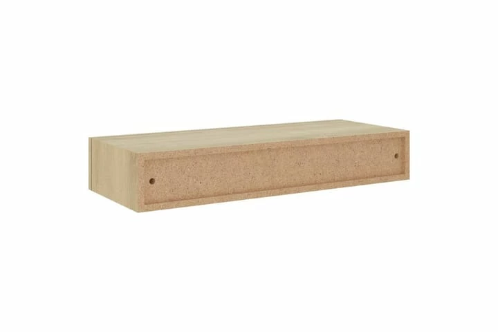 Veggmonterte Skuffehyller 2 Stk Eik 60x23,5x10 Cm MDF