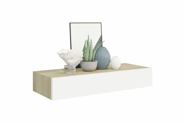 Veggmonterte Skuffehyller 2 Stk Eik Og 60x23,5x10 Cm MDF - Bilde 10
