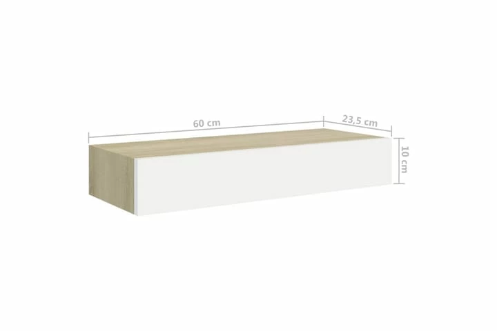 Veggmonterte Skuffehyller 2 Stk Eik Og 60x23,5x10 Cm MDF - Bilde 17