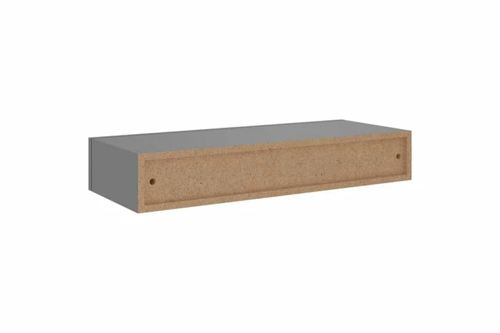Veggmonterte Skuffehyller 2 Stk Grå 60x23,5x10 Cm MDF