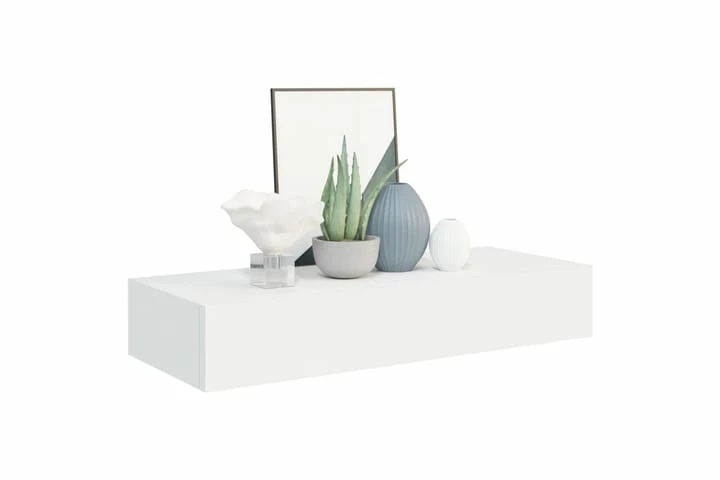 Veggmonterte Skuffehyller 2 Stk Hvit 60x23,5x10 Cm MDF - Bilde 12